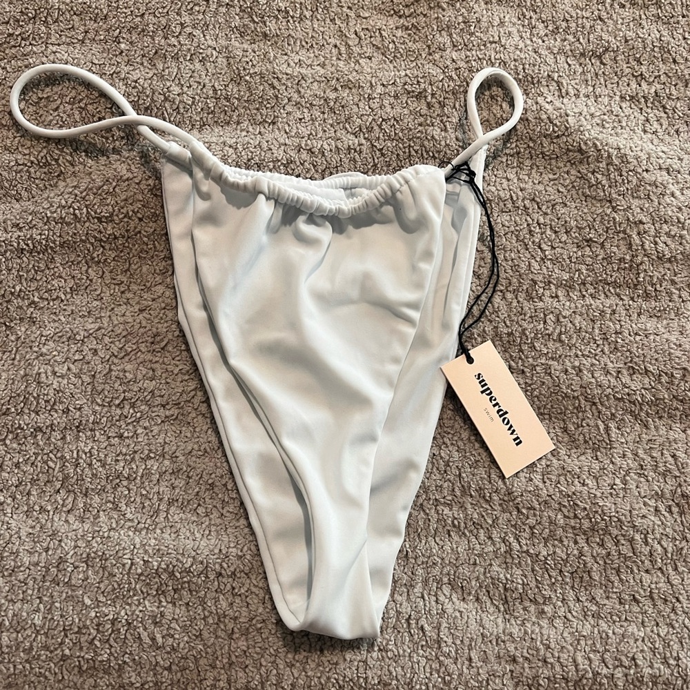 Superdown white bikini bottoms medium